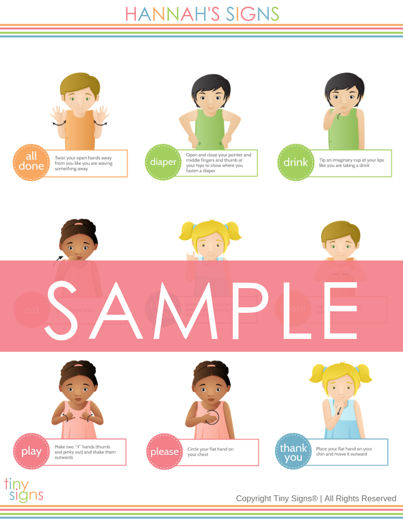 Custom Baby Sign Language Chart (Personalized with your baby&